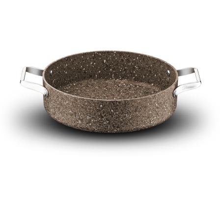 Stone-Age Terra 32 cm Çizilmez Yanmaz Yapışmaz İndüksiyonlu Basık Tencere