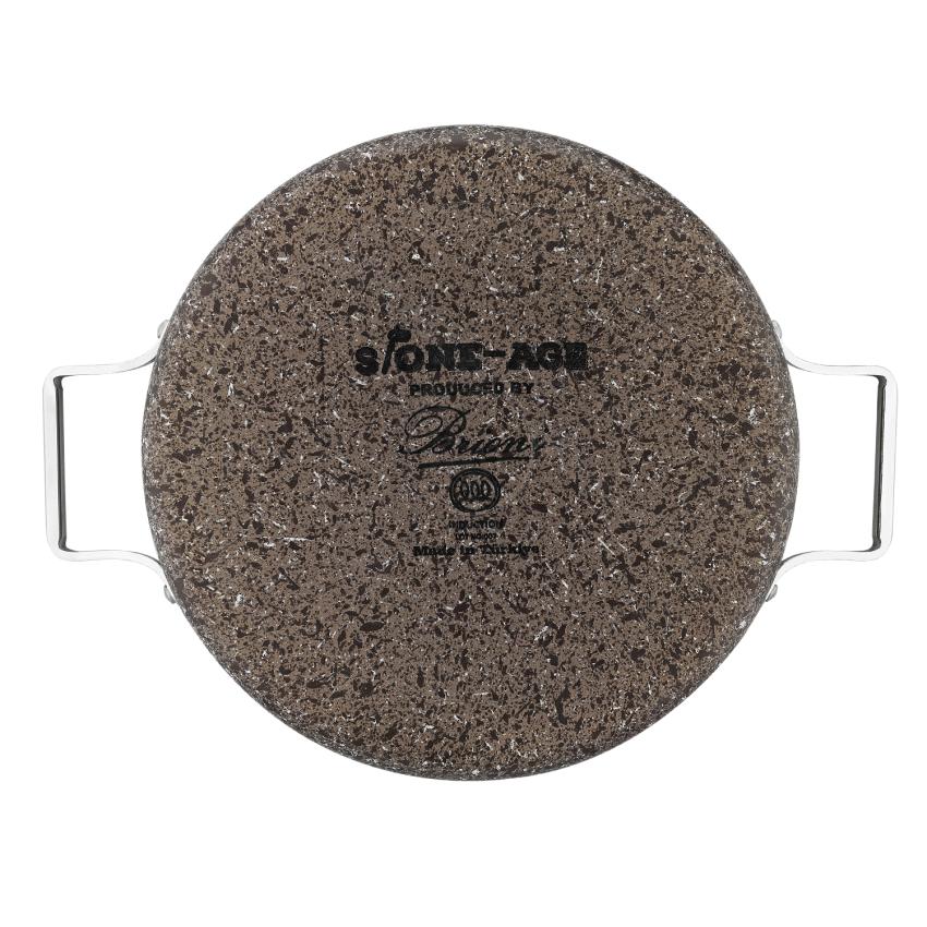 Stone-Age Terra 32 cm Çizilmez Yanmaz Yapışmaz İndüksiyonlu Basık Tencere