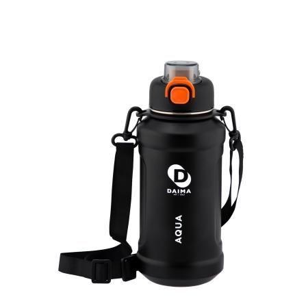 Daima Aqua 1000 ML 12 Saat Sıcak 24 Soğuk Siyah Termos