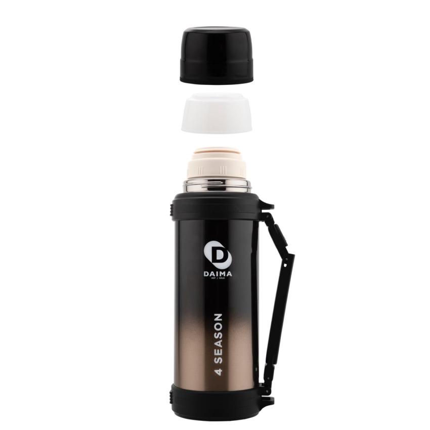 Daima 4 Season 1800 ML 12 Saat Sıcak 24 Saat  Soğuk Siyah Termos